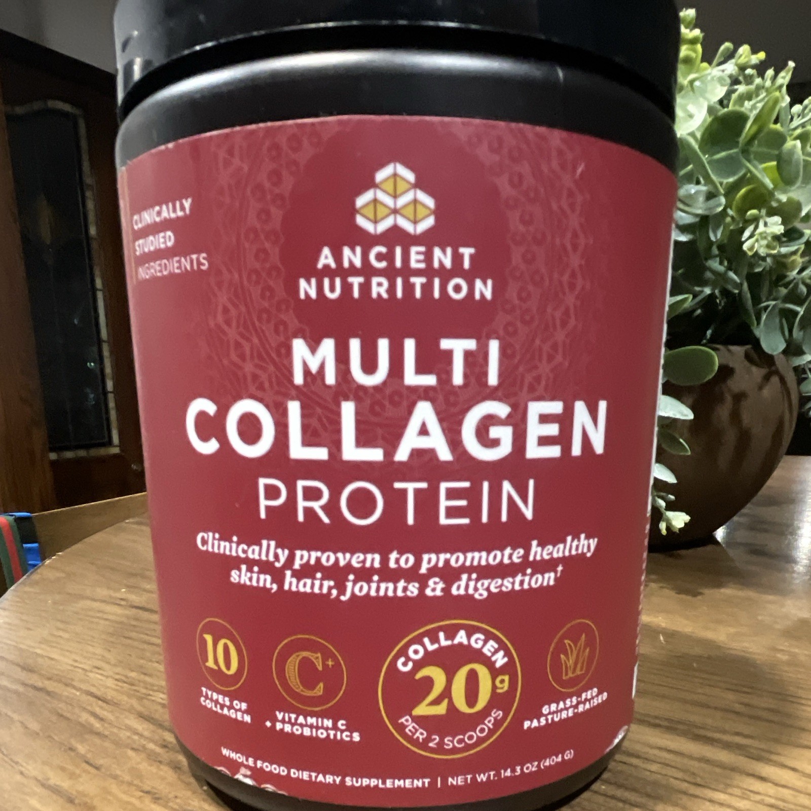Ancient Nutrition Multi Collagen Protein Powder + Vit C Probiotic 14.3 oz
