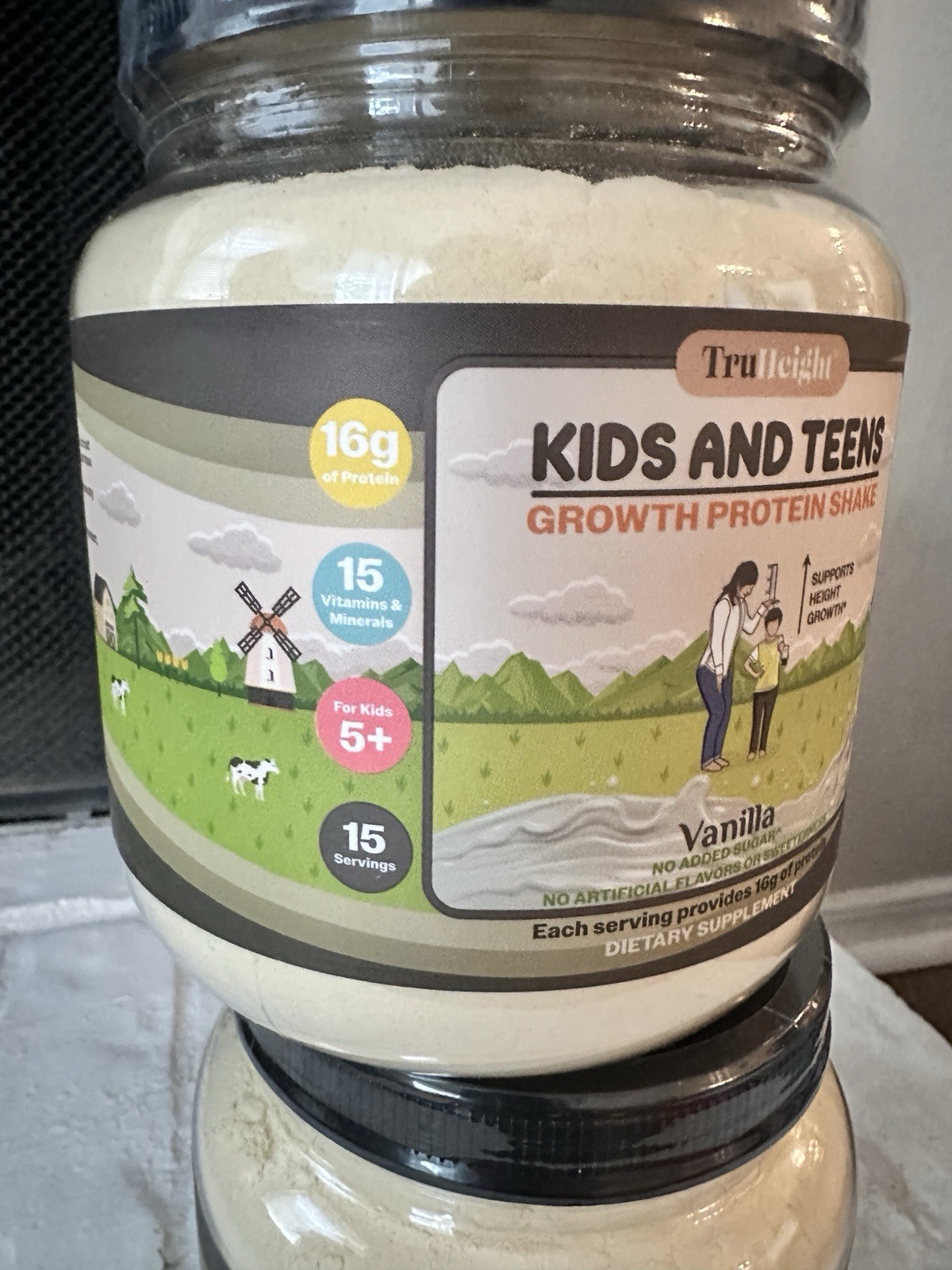 TruHeight Protein Powder, Growth Protein Shake Vanilla No sugar No Art. Flavor