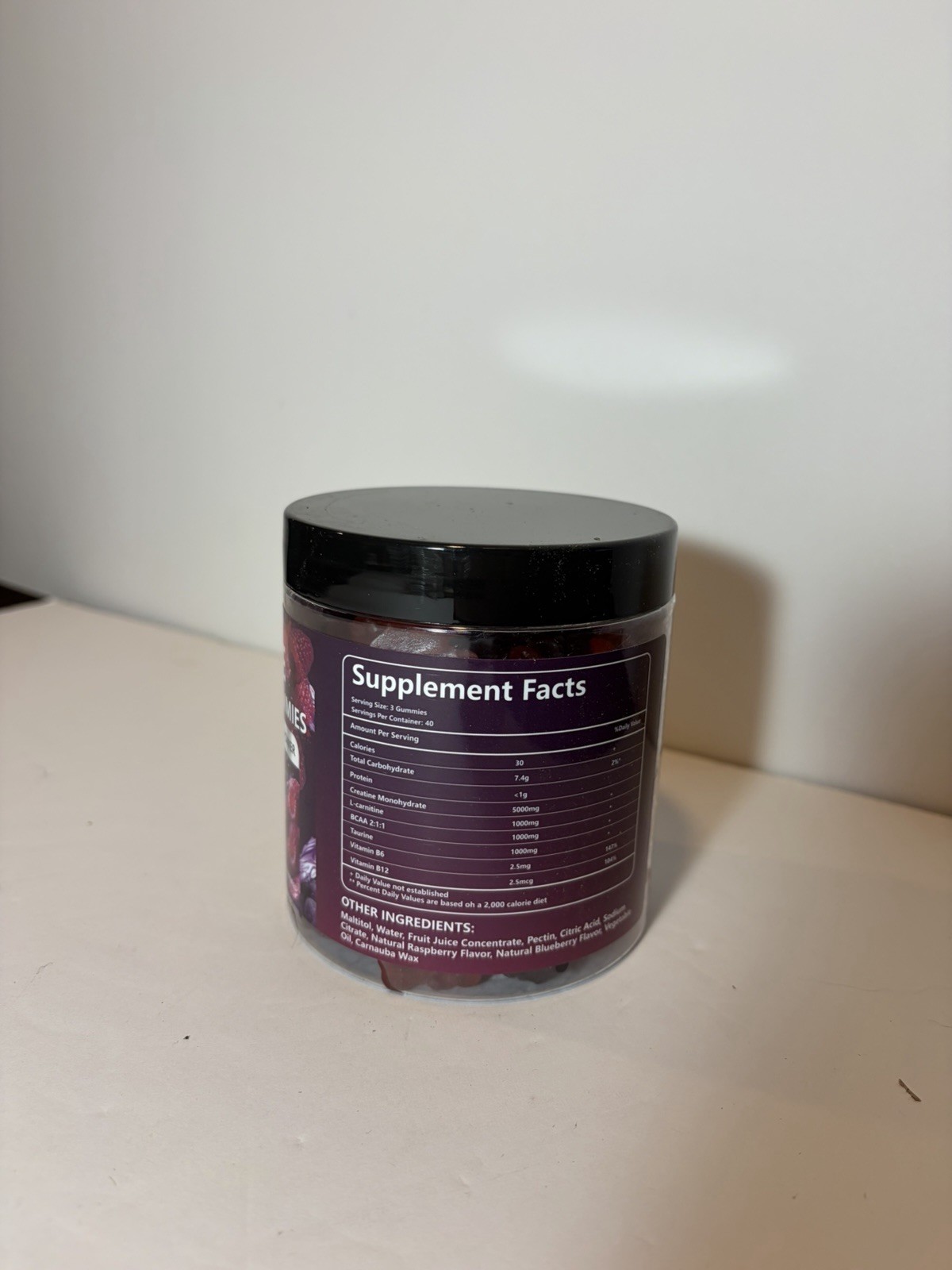 Crasye Creatine Monohydrate Gummies Blueberry & Raspberry Sugar-Free 8000mg