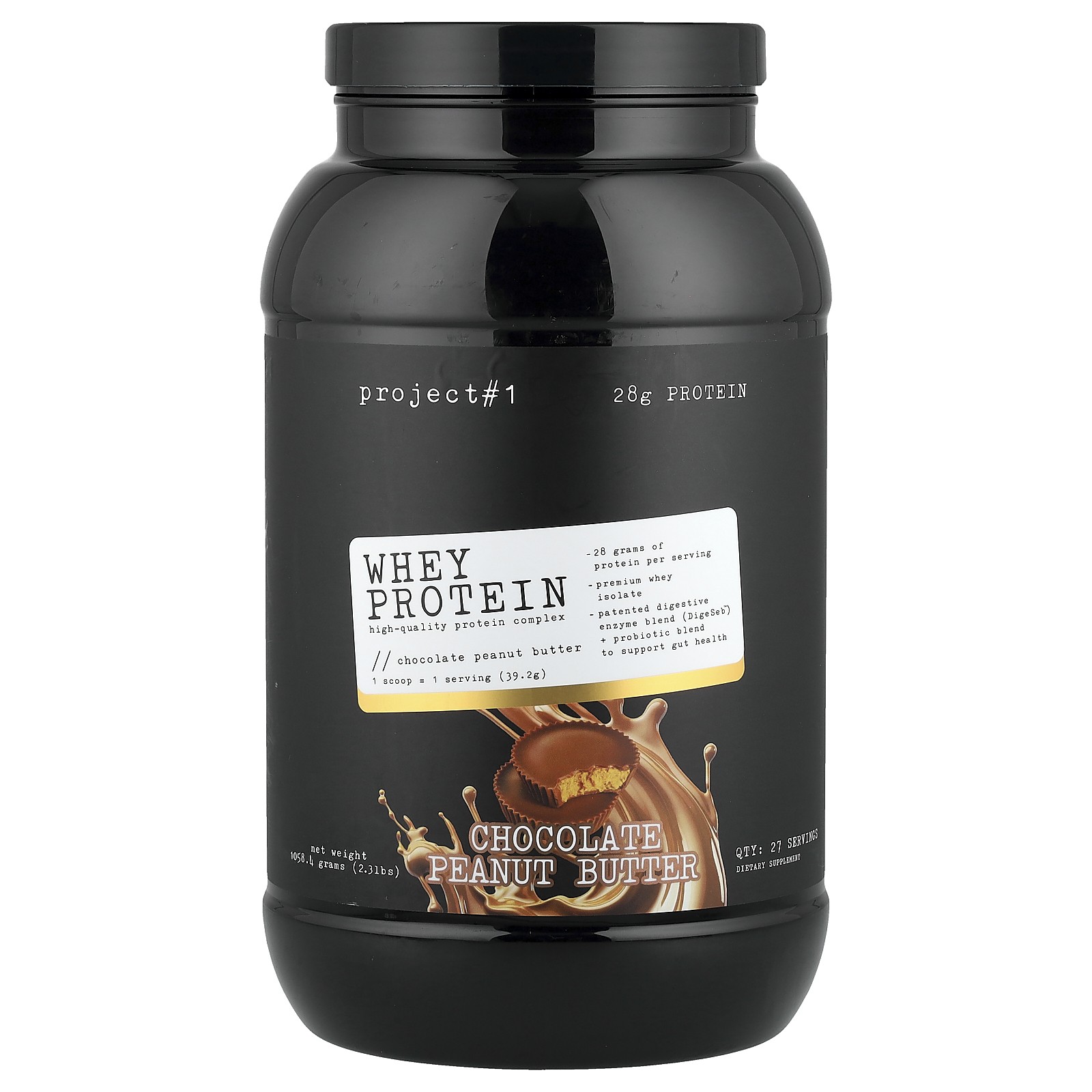 Whey Protein, High-Quality Protein Complex, Chocolate Peanut Butter, 2.3 lbs