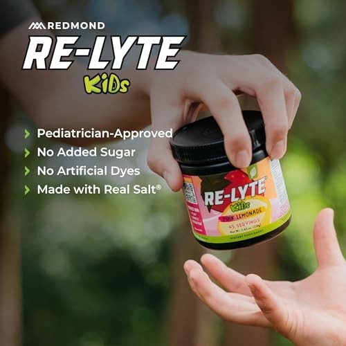 Kids Electrolyte Powder Pink Lemonade Hydration Mix No Added Sugar 7.62 Ounce