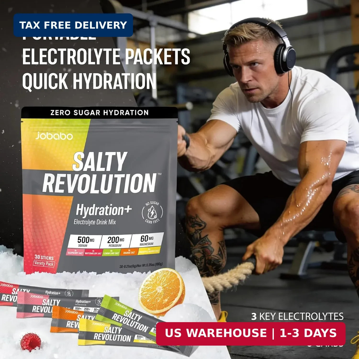 Salty Revolution Electrolytes Powder Packets | Keto, Energy & Sports Hydration S