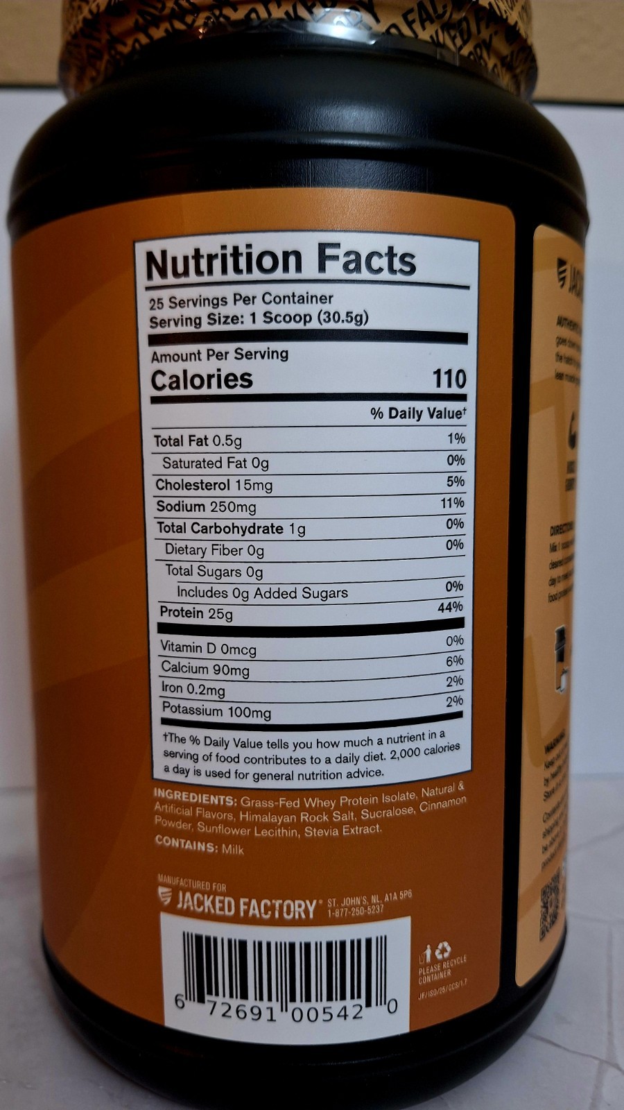 Jacked Factory Grass-fed ISO Cinnamon Cereal, 25 Serv, 25g Protein, 04/2027✨️