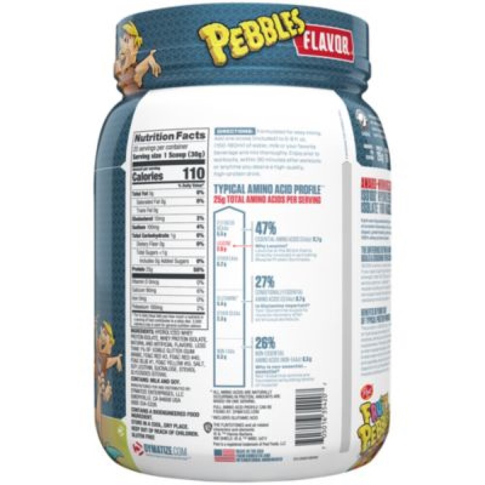 ISO100 Hydrolyzed 100% Whey Protein Isolate – Fruity Pebbles (1.3 Lbs / 20 Serv)