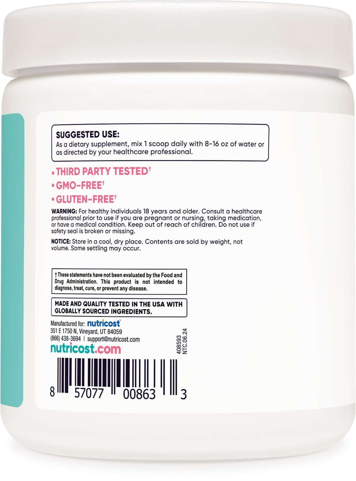 BCAA for Women – Peach Mango Flavor, 30 Servings, Gluten-Free, GMO-Free, Women’s