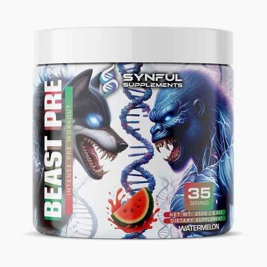 BEAST PRE – ENERGY & FOCUS High Stim Pre-Workot Synful Supplements Watermelon