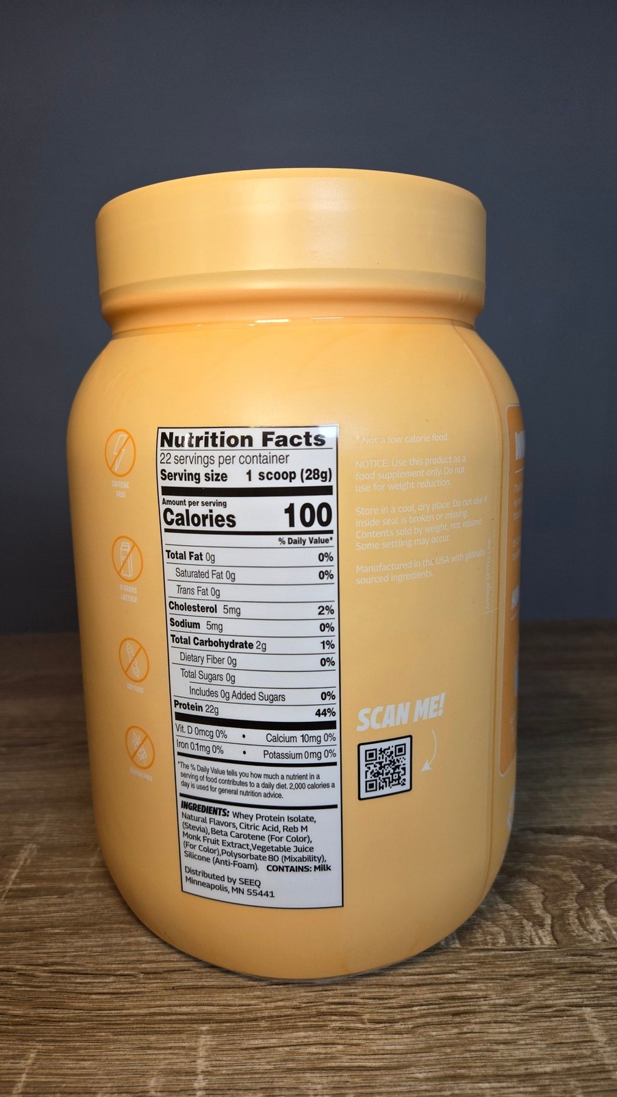 SEEQ Clear Protein Powder Orange Dreamsicle – Zero Sugar 22g (1.35 lb)