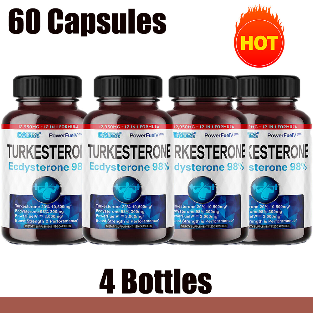 4 X Turkesterone 98% Ecdysterone -Supports Energy And Performance, Muscle Health
