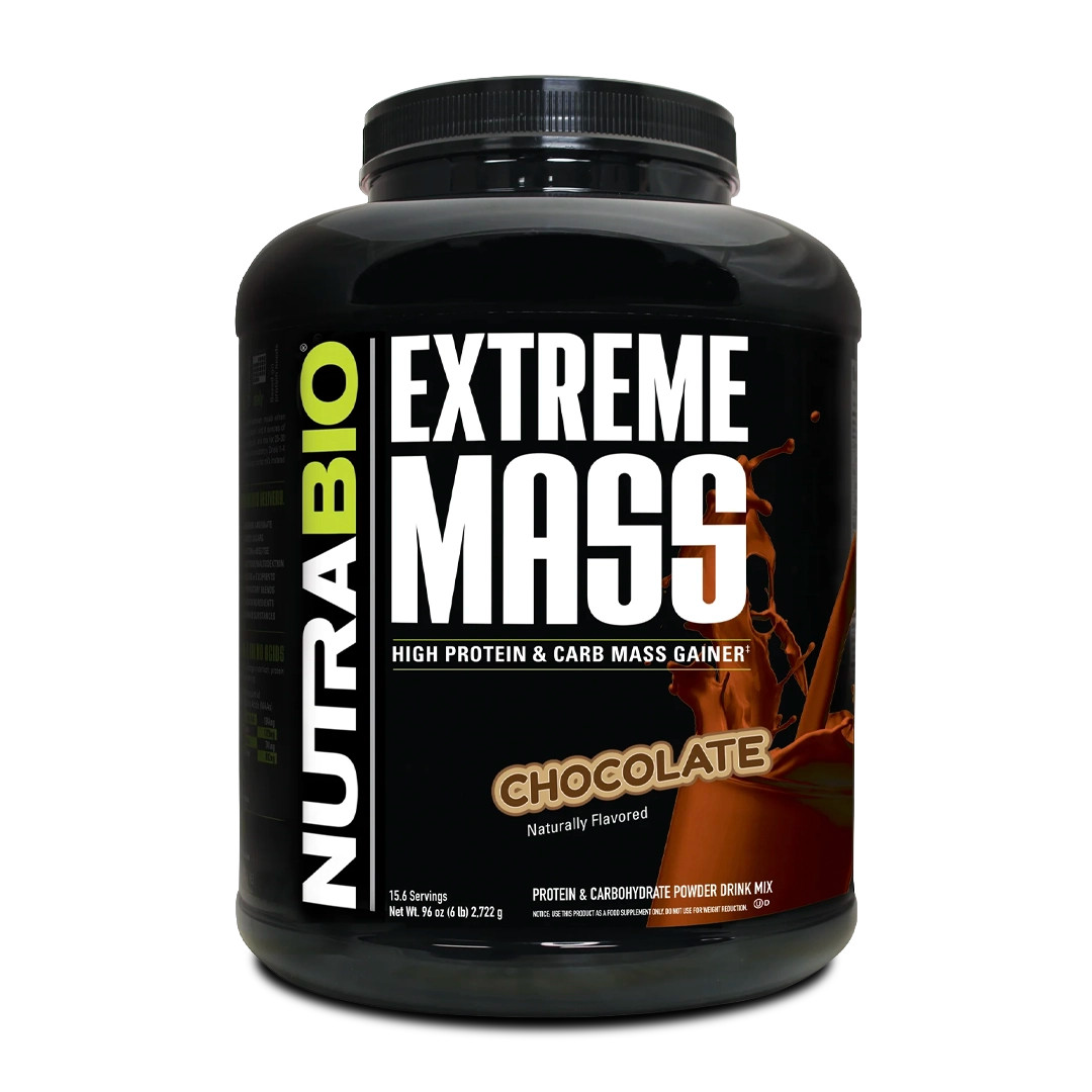 NutraBio Extreme Mass – High-Calorie Protein Gainer for Muscle & Strength – 6 LB