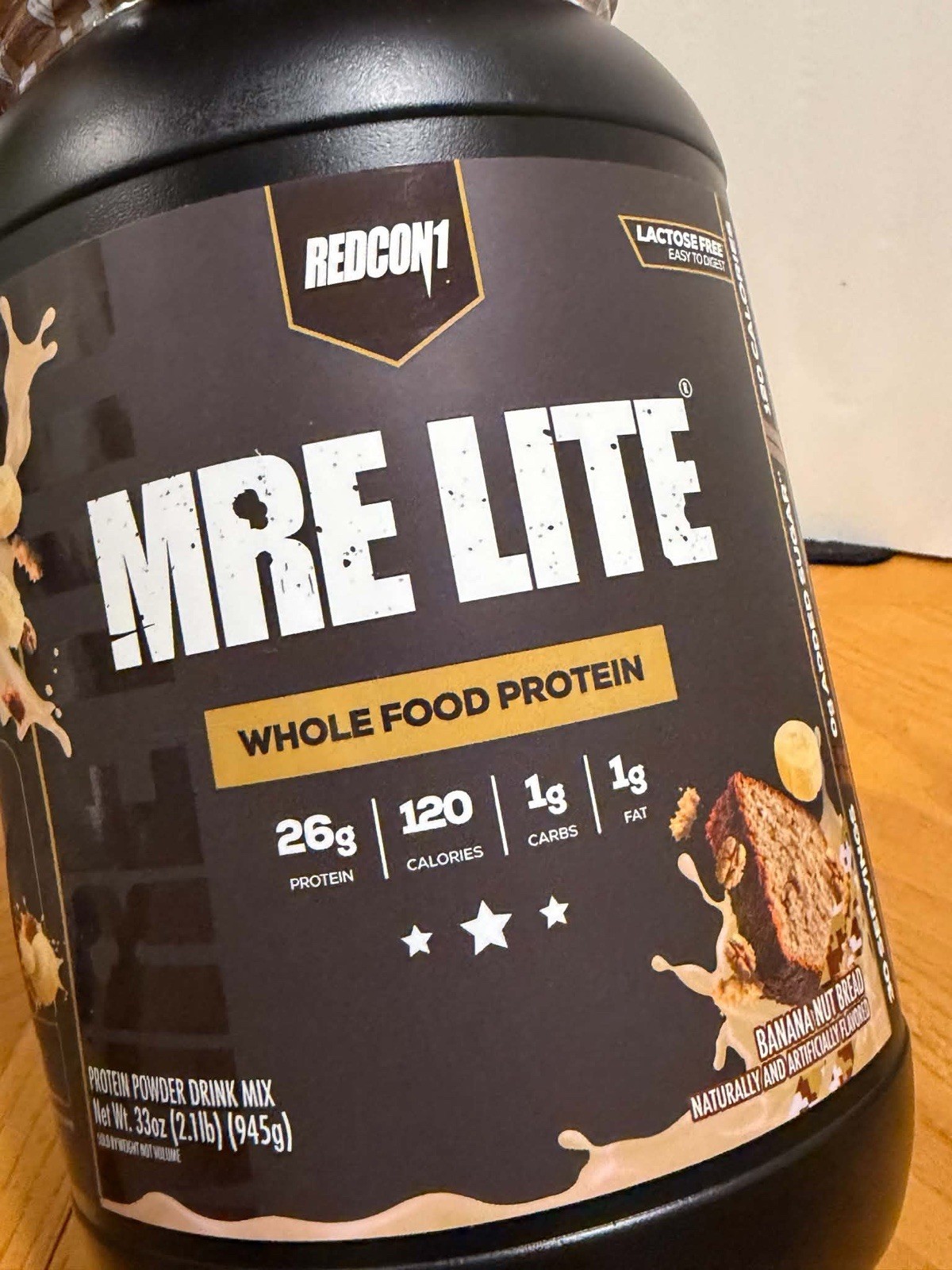 MRE LITE Whole Food Protein Powder, Banana Nut Bread – Exp. 03/29
