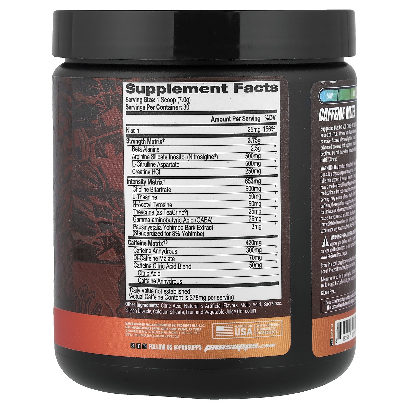 Hyde Xtreme, Intense Energy Pre Workout, Sucker Punch, 7.4 oz (210 g)