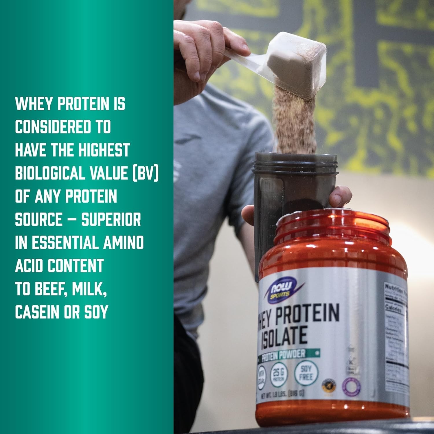 Whey Protein Isolate Powder 1.2 lb Unflavored 25g Protein BCAAs Sports Nutrition