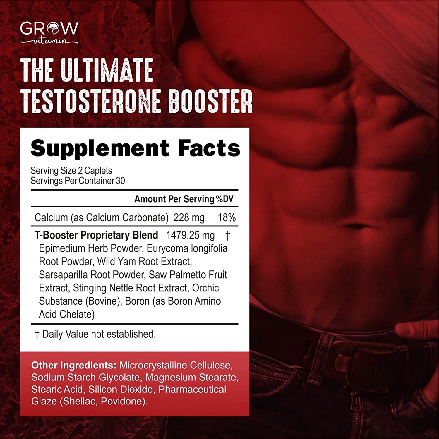 PRIME LABS TESTOSTERONE Booster Men’s Test Natural Stamina Endurance 60 Caplets