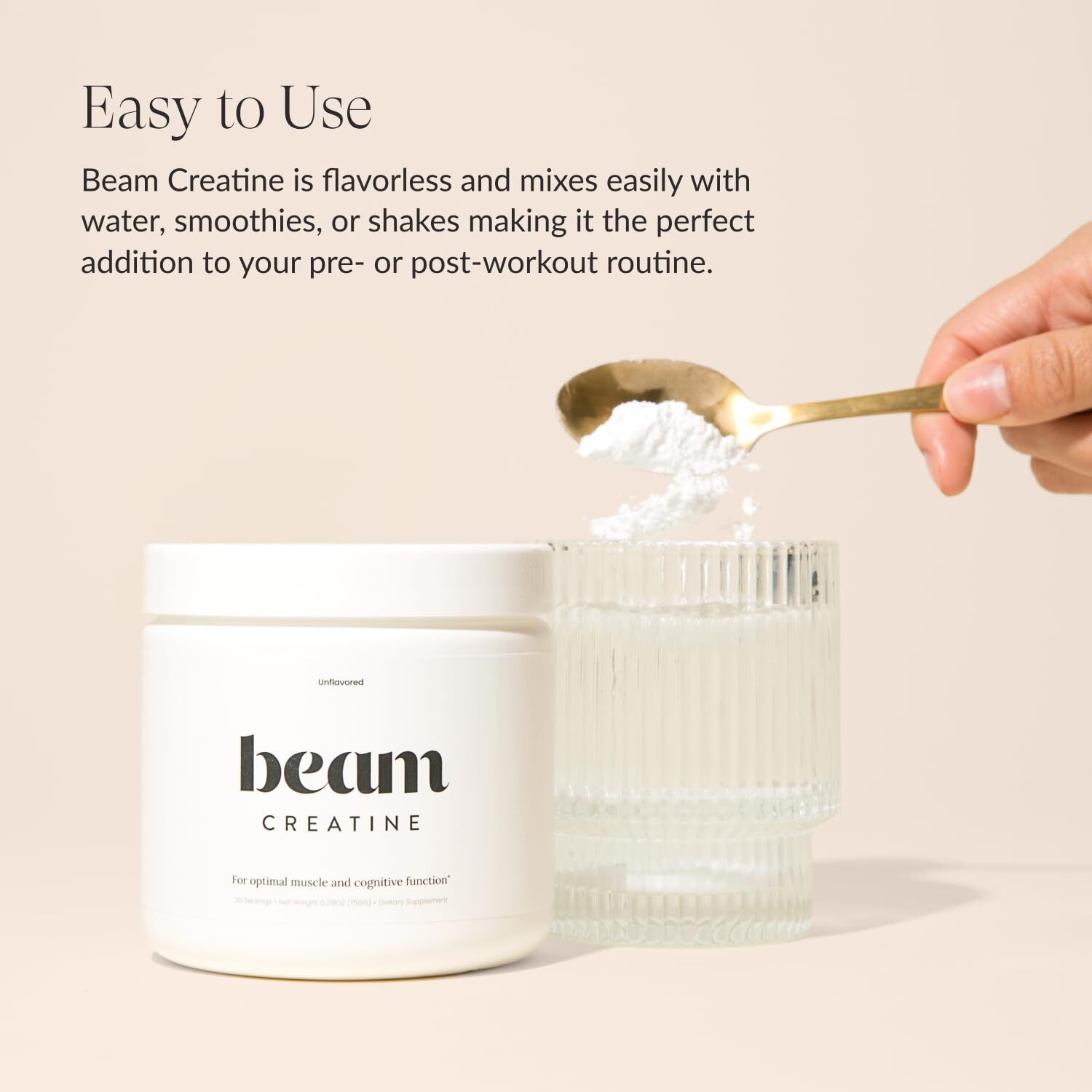 Beam Creatine Monohydrate Powder – Micronized Creatine for Muscle Growth Stre…