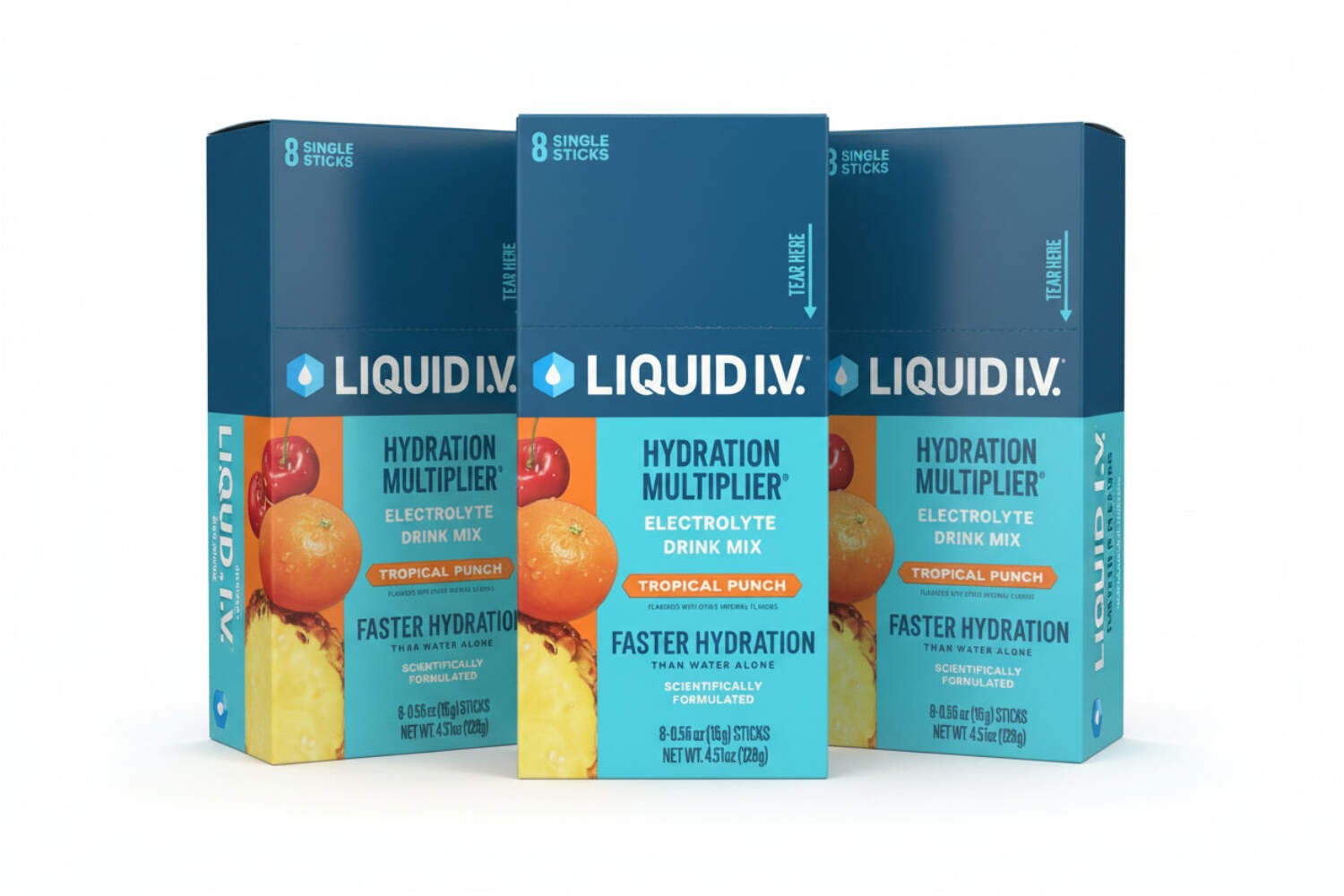 8/13/27 Liquid IV Tropical Punch Hydration Multiplier 8 Ct, 0.56 OZ