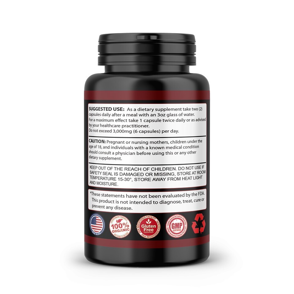 TRIBULUS TERRESTRIS 7500mg EXTRACT 96% SAPONINS MEN DIETARY SUPPLEMENT ORGANIC