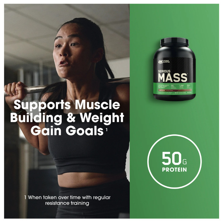 Optimum Nutrition Serious Mass Chocolate Weight Gainer Protein 3LB
