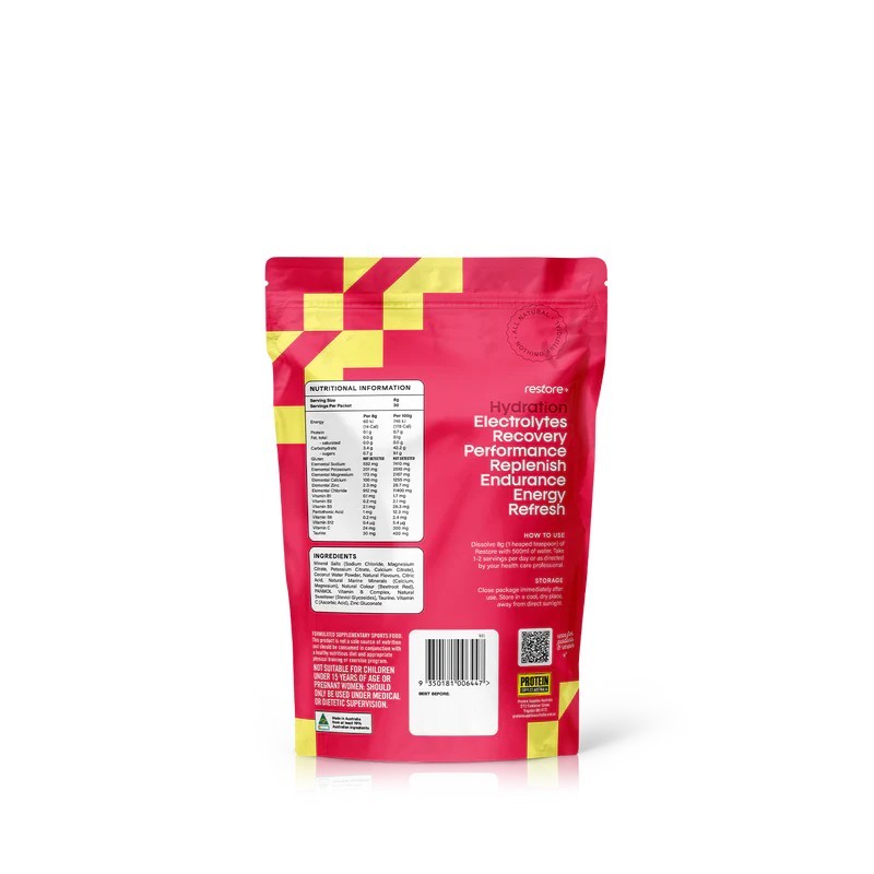 Protein Supplies Australia Restore Electrolyte Drink Mix Raspberry Lemonade 240g