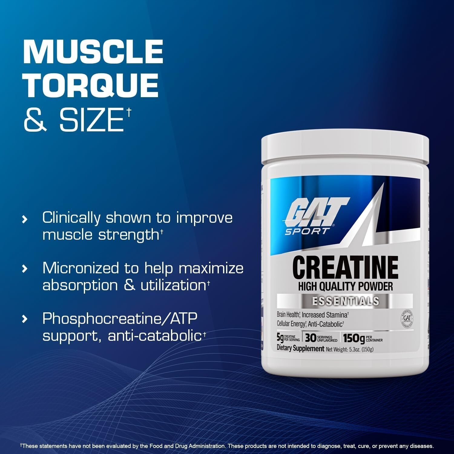 Creatine Monohydrate Powder 150g Strength Endurance Brain Health Unflavored