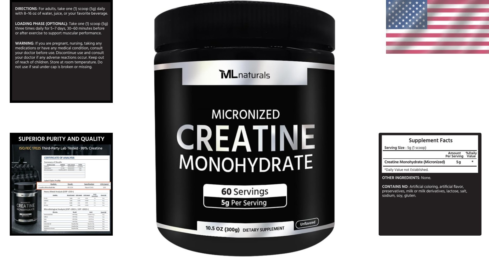Pure Micronized Creatine Monohydrate 300g – Unflavored Formula