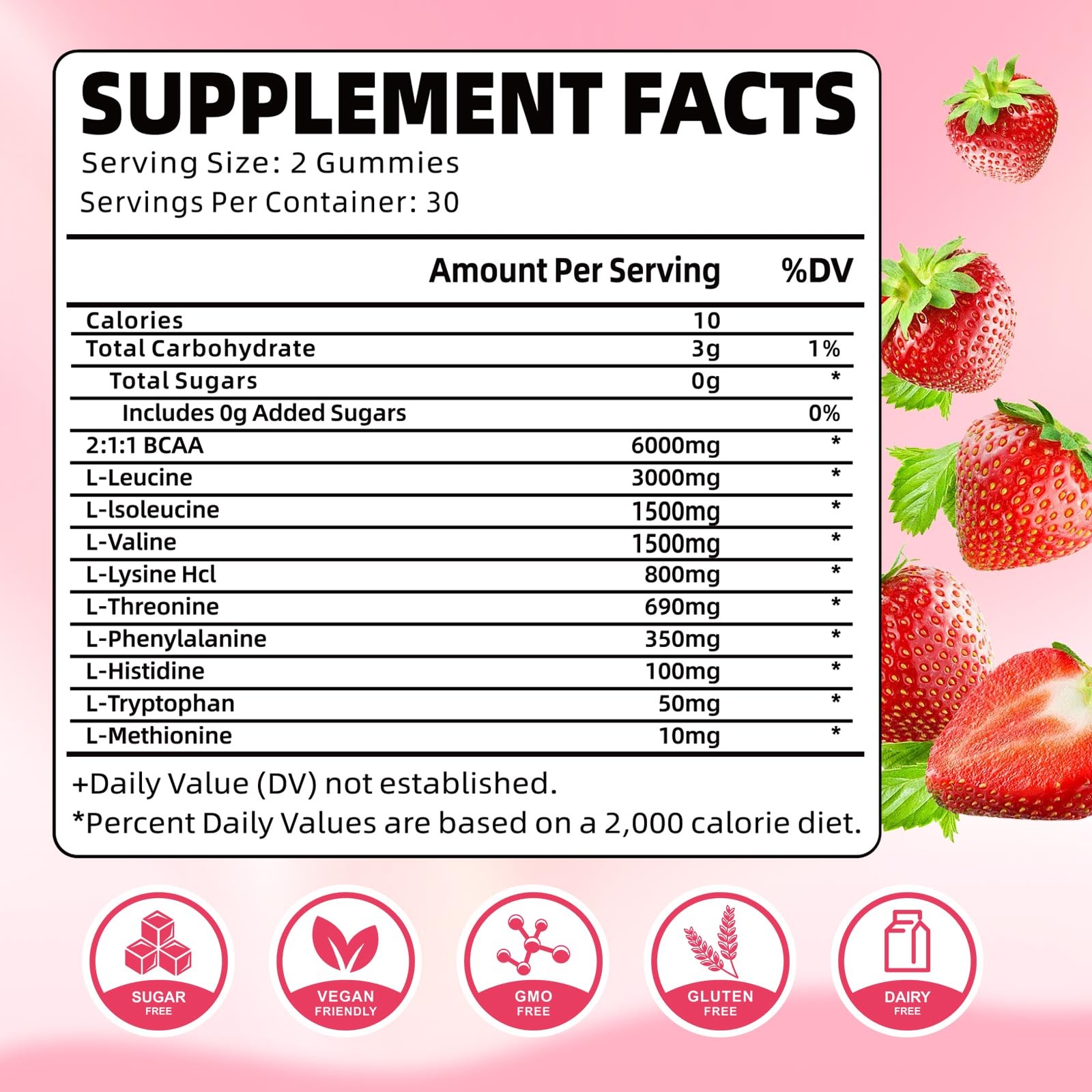 YUULAI EAA Gummies 2-Pack – 9 Essential Aminos + BCAAs, Muscle & Energy