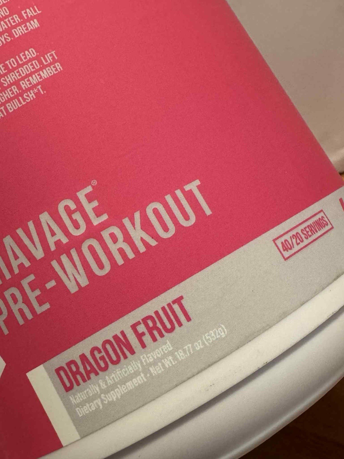 RAW Nutrition CBUM Essential Pre Workout Dragon Fruit 18.77oz Exp 03/2027