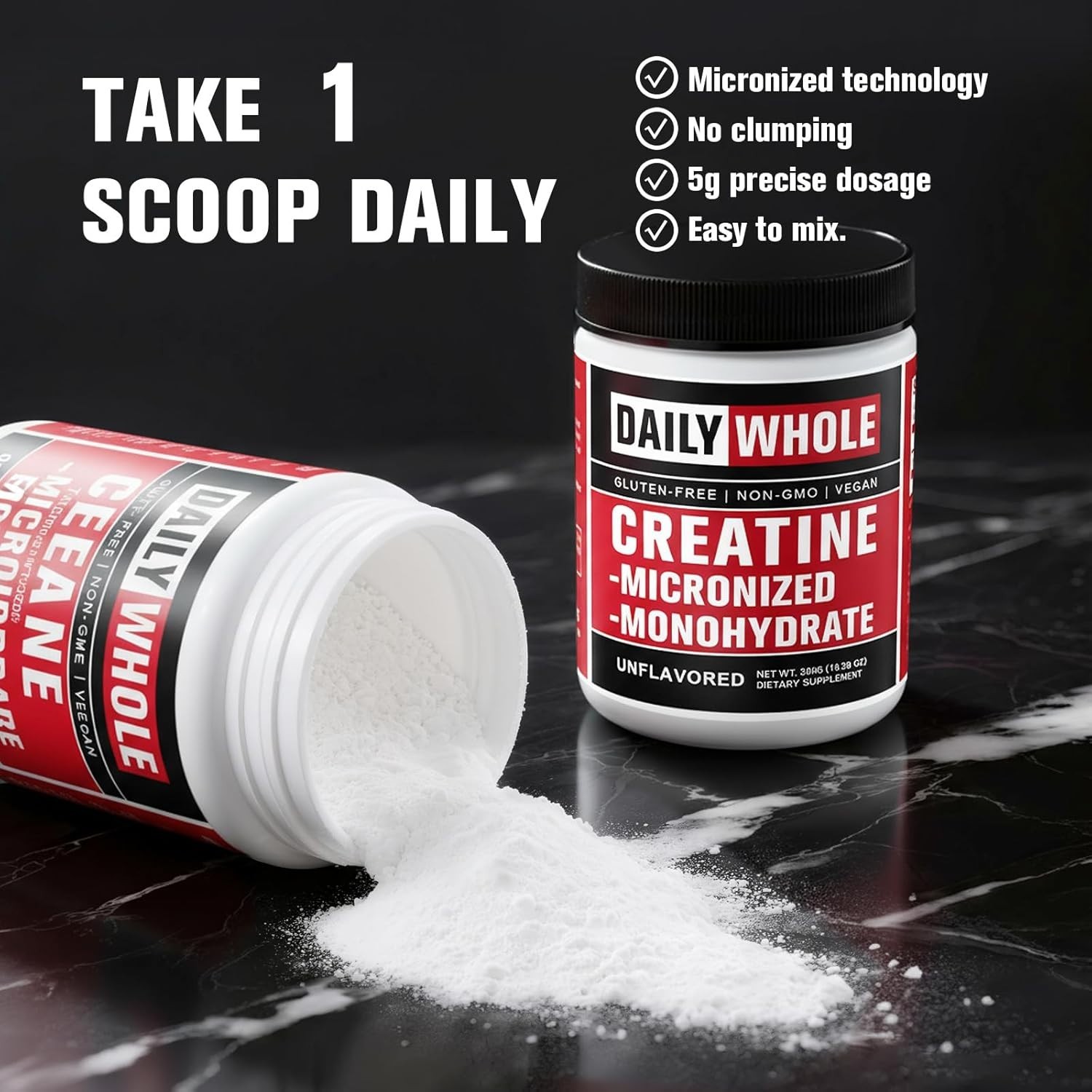 5000mg Creatine Monohydrate Micronized Powder, Pure Unflavored Micronized Creati