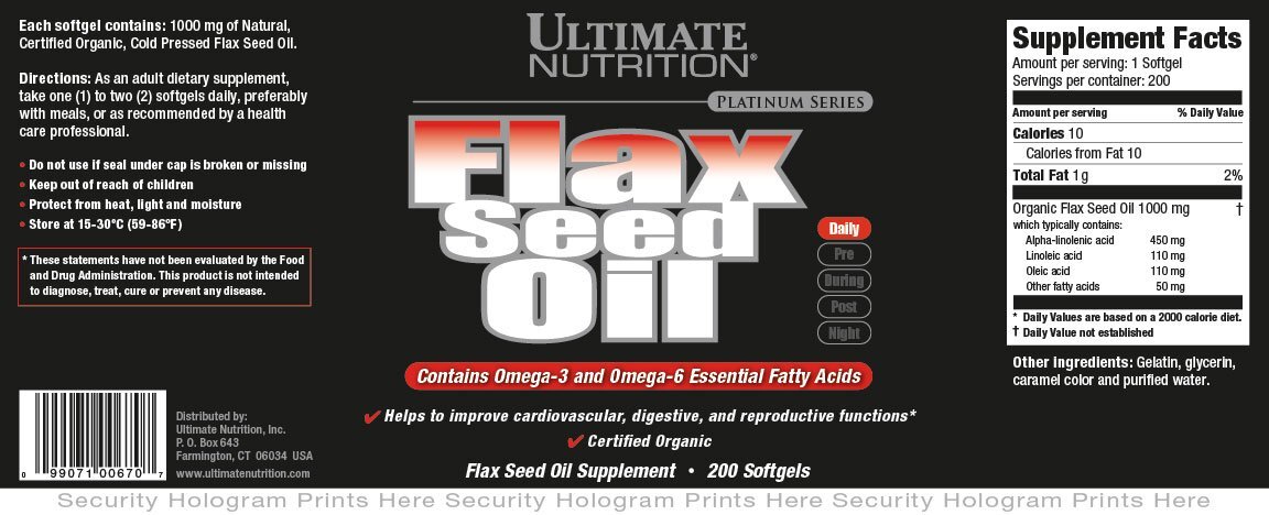 Ultimate Nutrition Flaxseed Oil Dietary Supplement