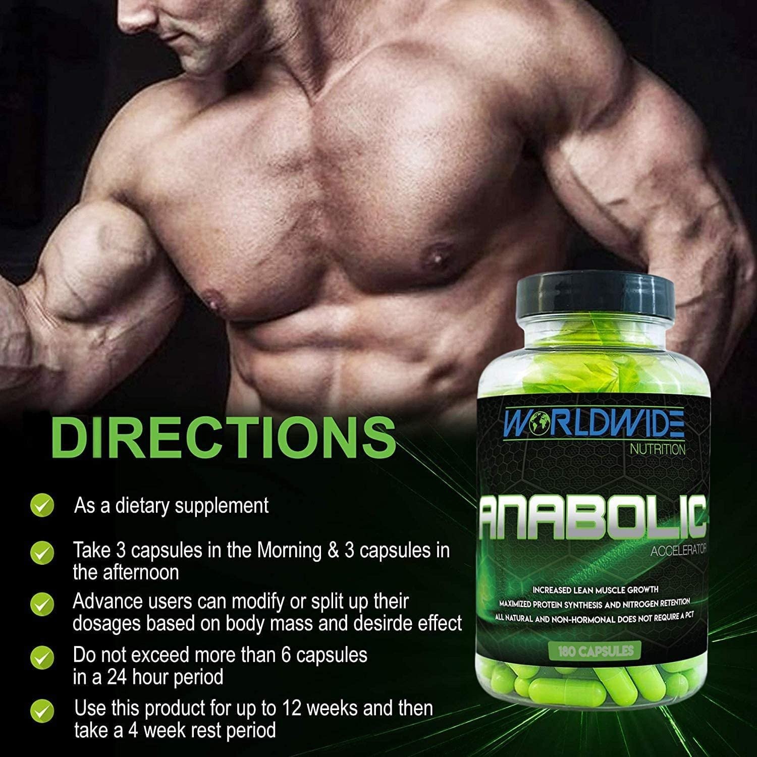 Worldwide Nutrition Anabolic Accelerator Supplement – Muscle Growth,…
