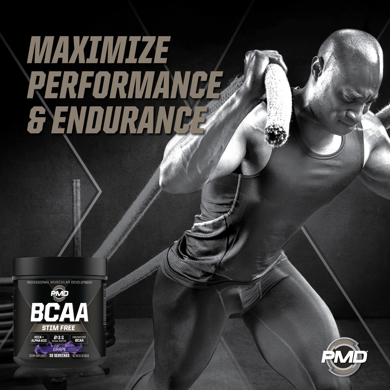 PMD BCAA Stim-Free Amino Acids for Performance & Recovery – Grape (30 Serve)