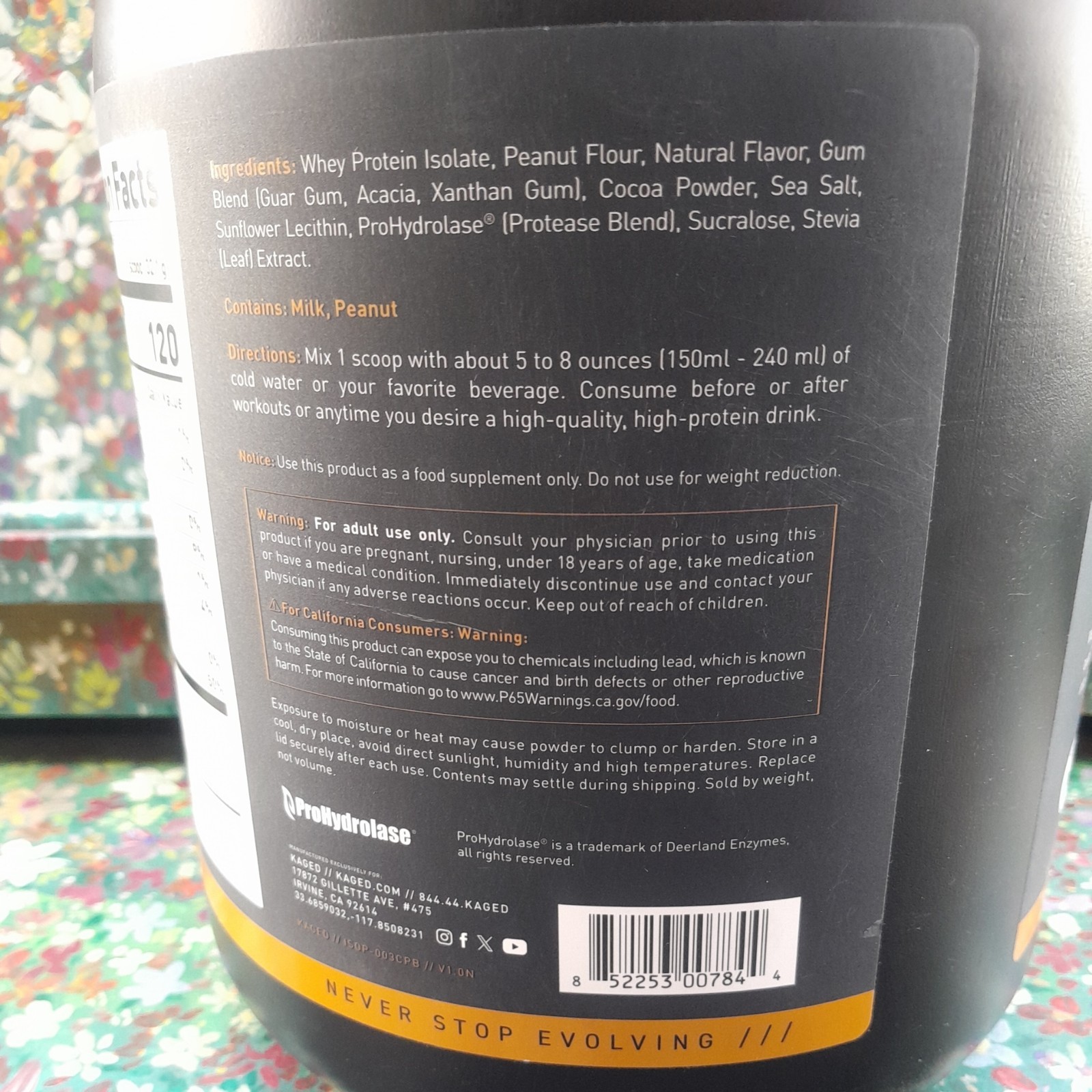 KAGED Whey Protein Isolate, Chocolate PEANUT BUTTER 3 lb (1.36 kg)