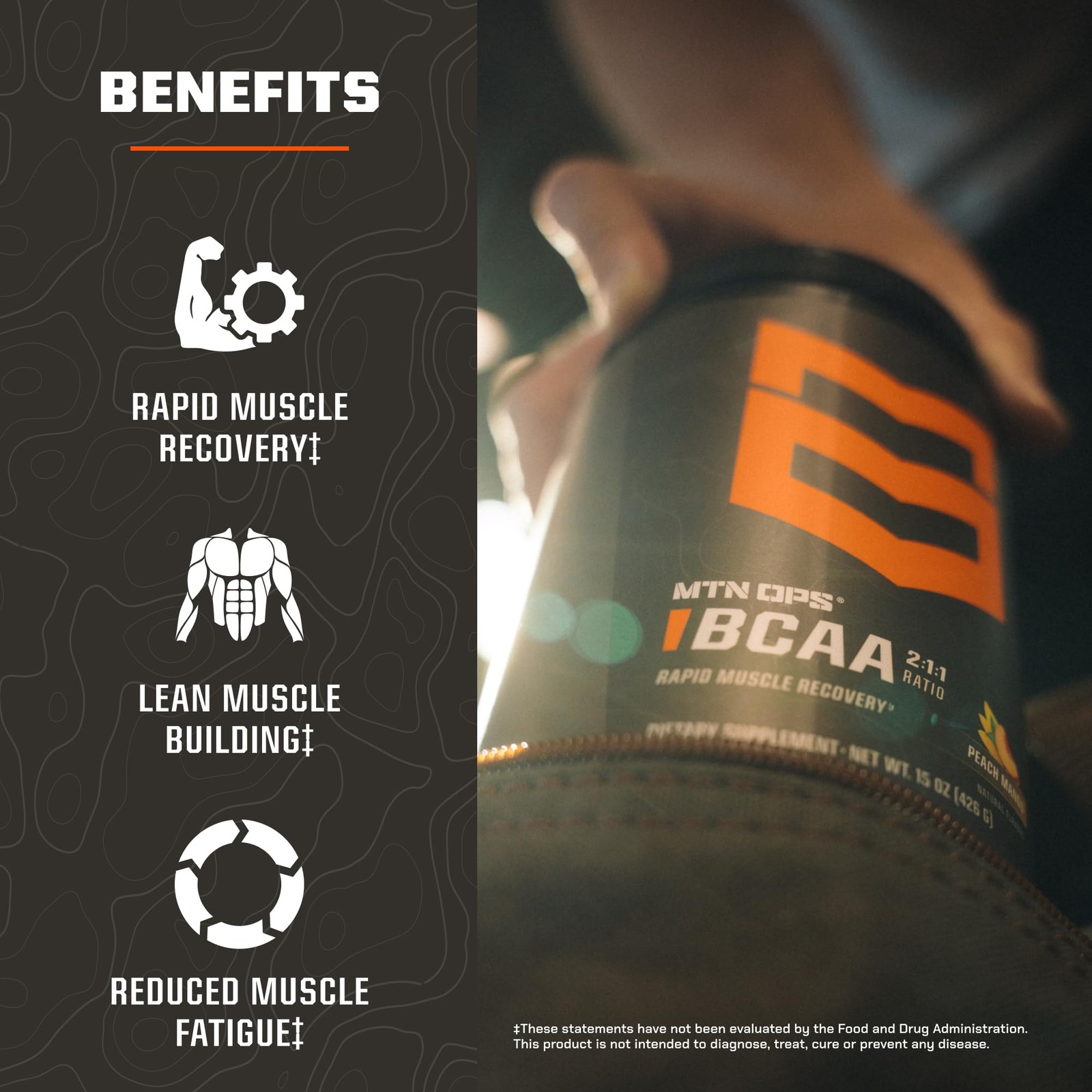 MTN OPS BCAA Powder 211 Amino Acids Supplement Powder for Rapid Muscle Recove…