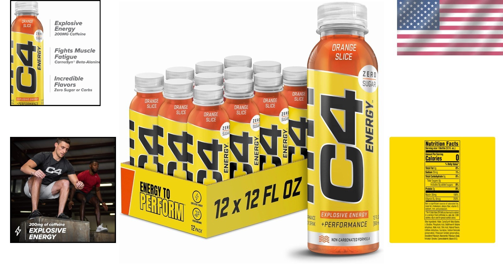 Cellucor Zero Sugar Energy Drink – 12 Pack of Non-Carbonated Beta Alanine Boost