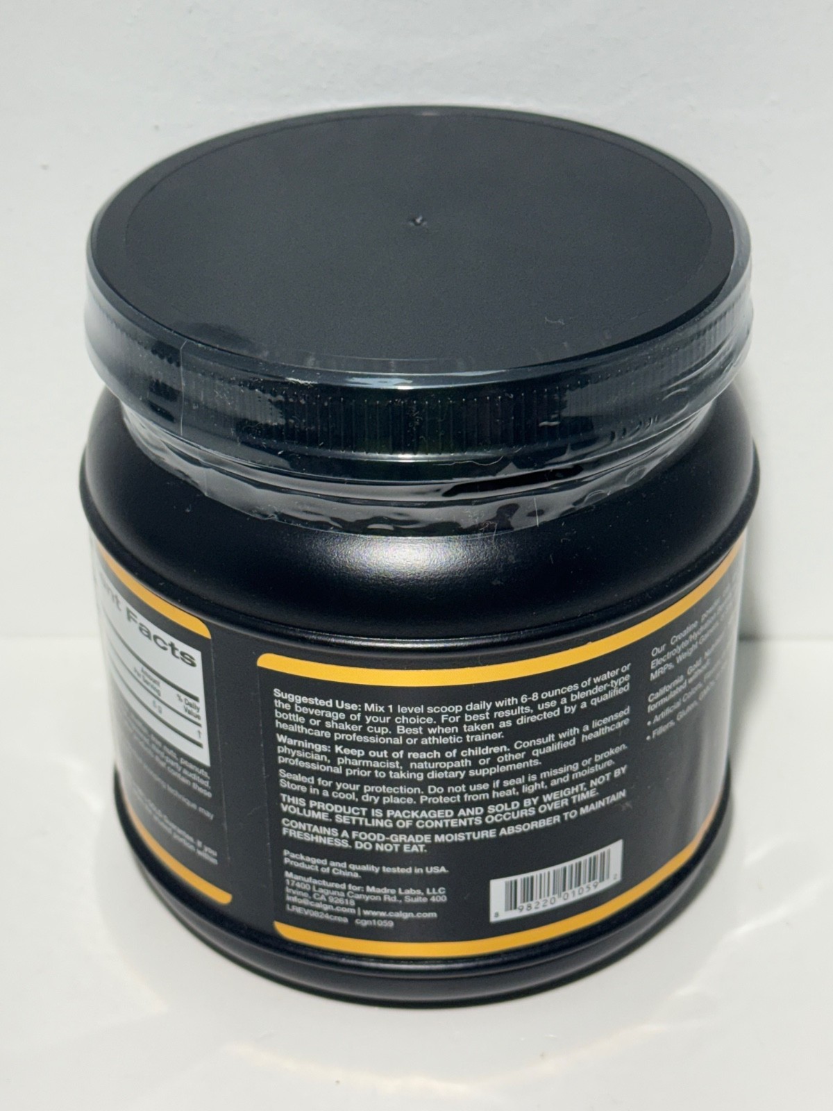California Gold Nutrition, Sport, Creatine Monohydrate, Unflavored, 1 lb (454 g)