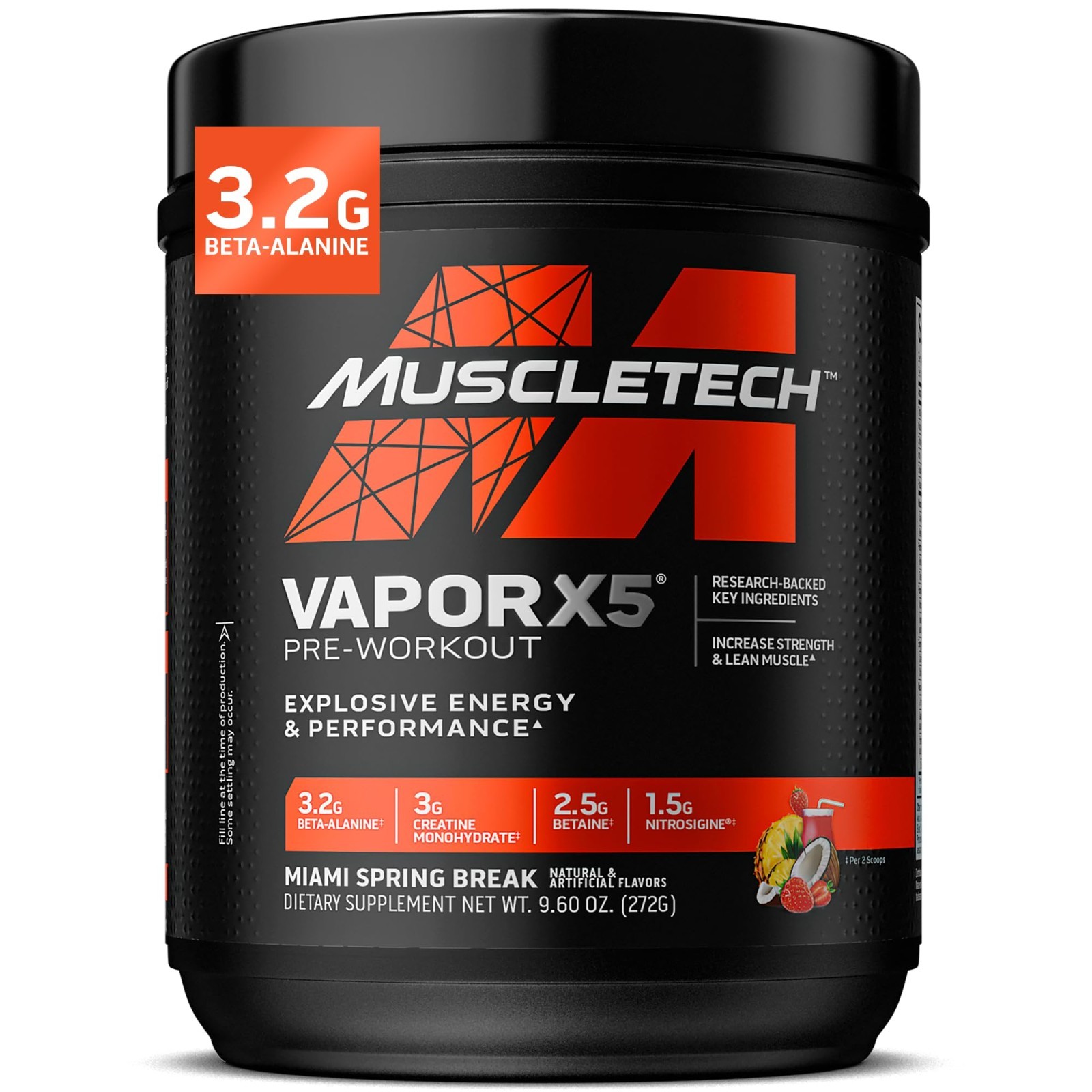 Pre-Workout Powder for Intense Energy & Muscle Pump – 30 Servings, 272g Mix
