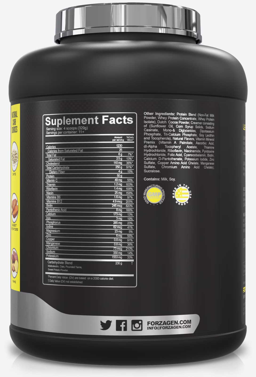 Lean Gainer Premium Mass Builder 8 Lbs, 2 Flavor Available, Natural Carb Source,