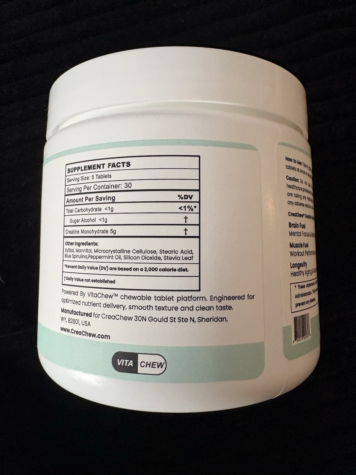 CreaChew Creatine Mints Peppermint 5g Creatine 150 Count