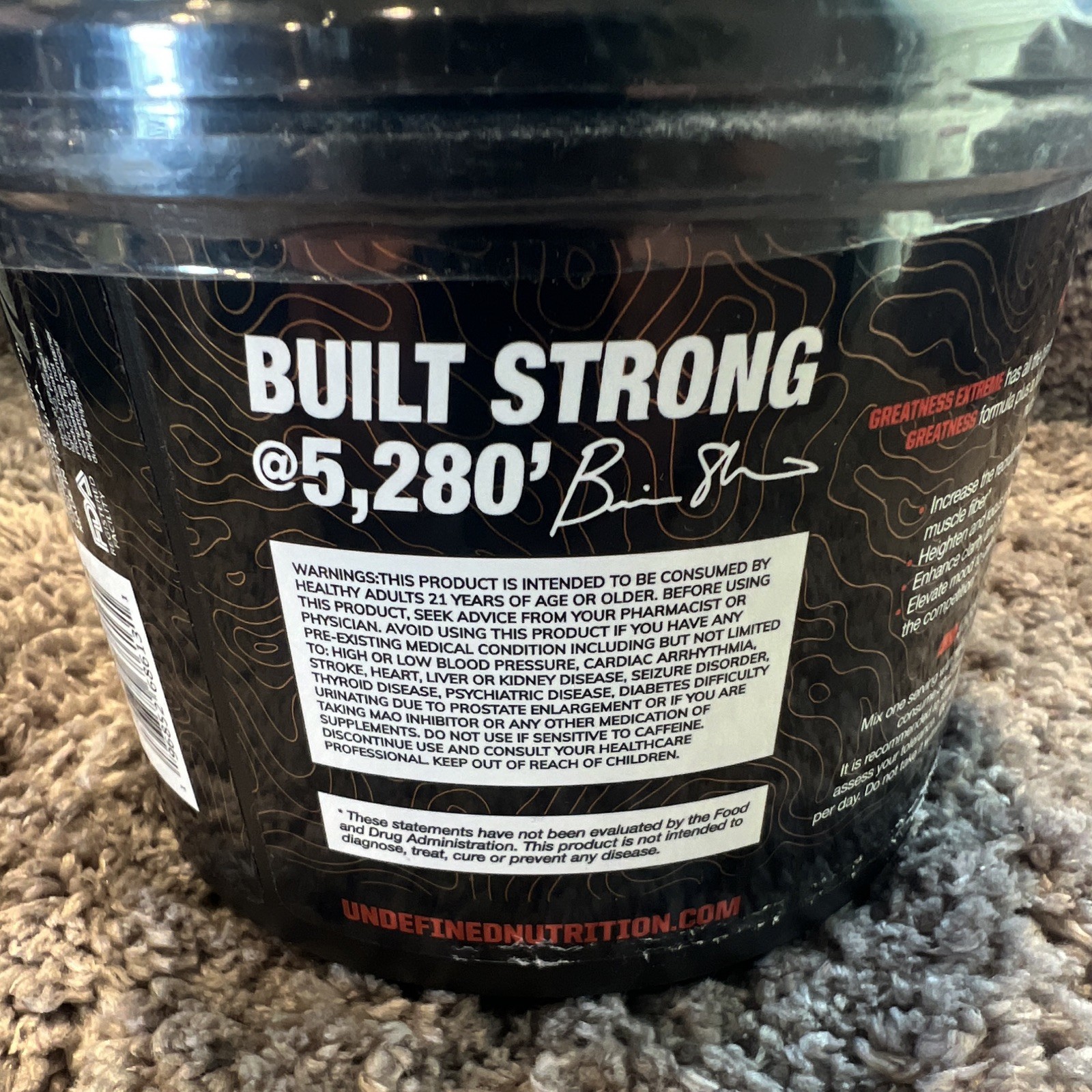 Undefined Nutrition Greatness Extreme Pre-Workout 17.6 oz 20 Serv Strawberry