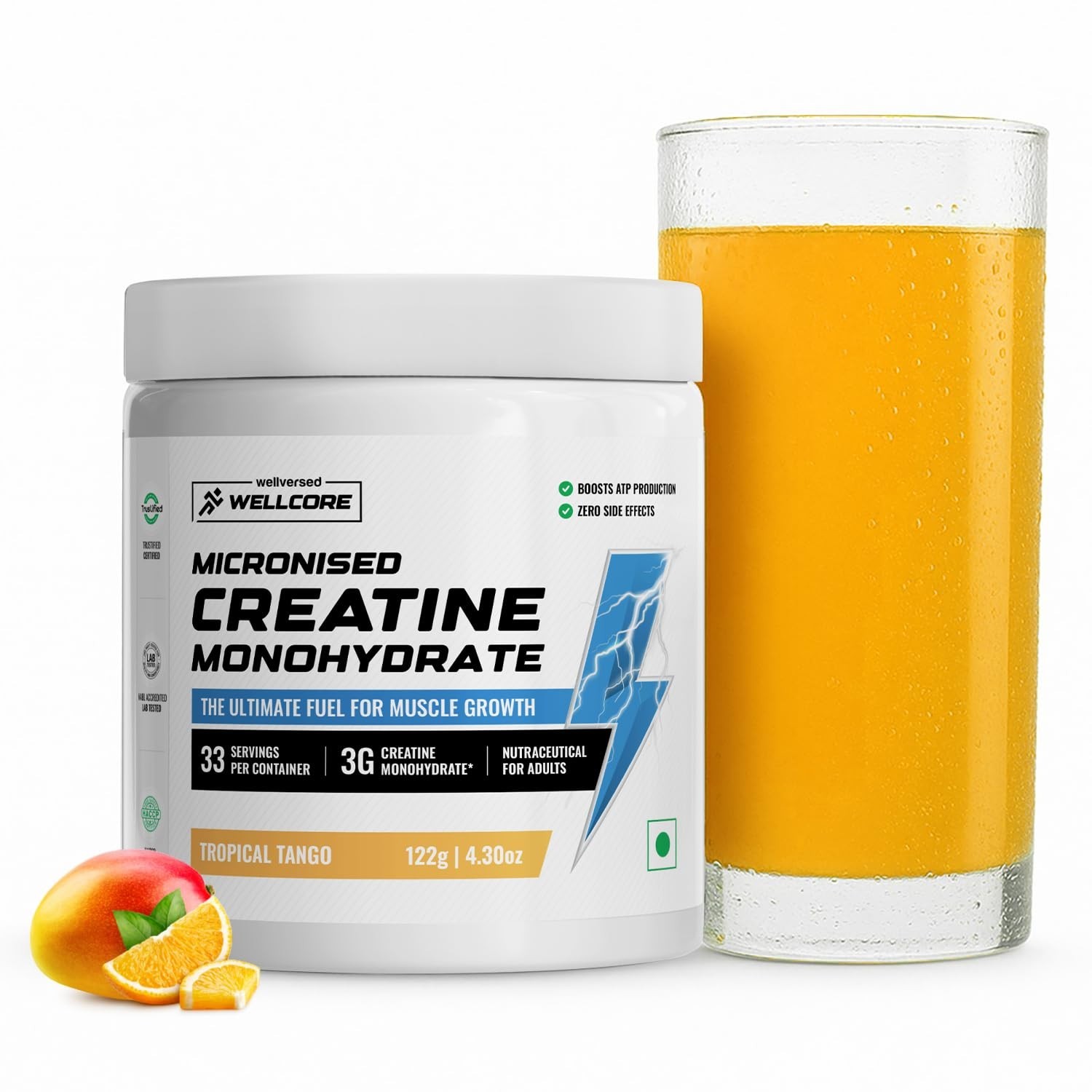 Wellcore Micronised Creatine Monohydrate 122g | 100% Pure | Tropical Tango