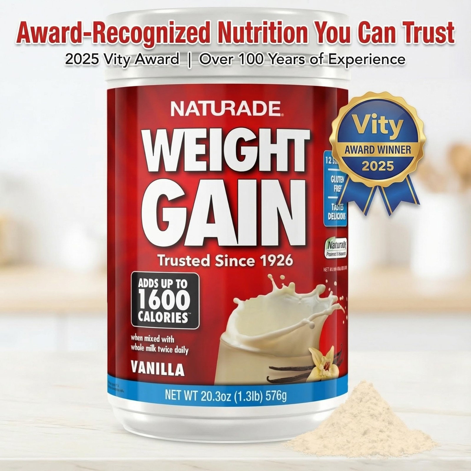 Naturade Weight Gain Nutrition Drink Mix for Healthy Weight Support, Balanced…