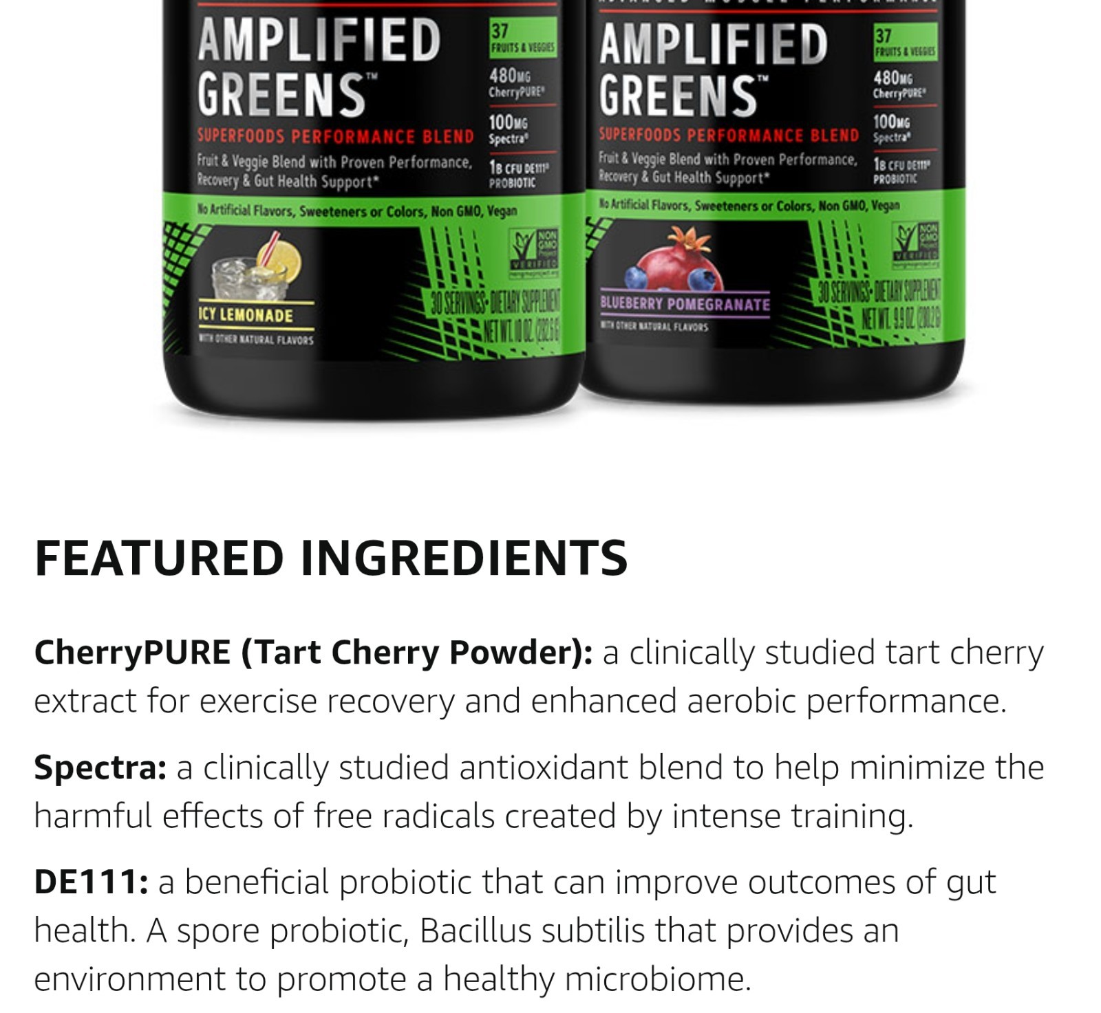 GNC AMP AMPLIFIED GREENS Powder 10oz (30 Serv) Blueberry Pomegra BEST BY 08/26