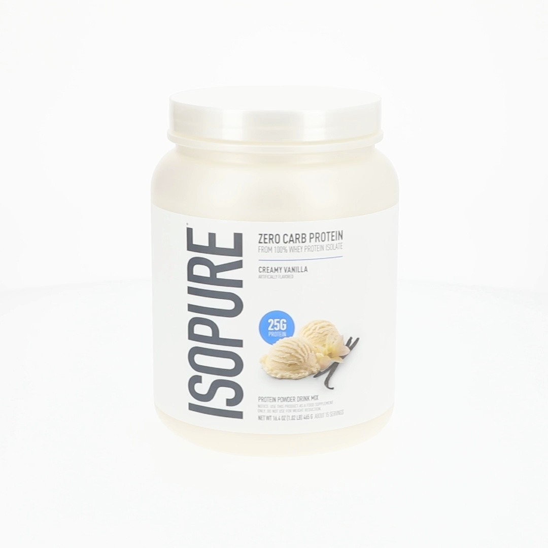 Isopure Zero Carb 100% Whey Protein Isolate Vanilla Protein Powder, 25g, 15 Serv