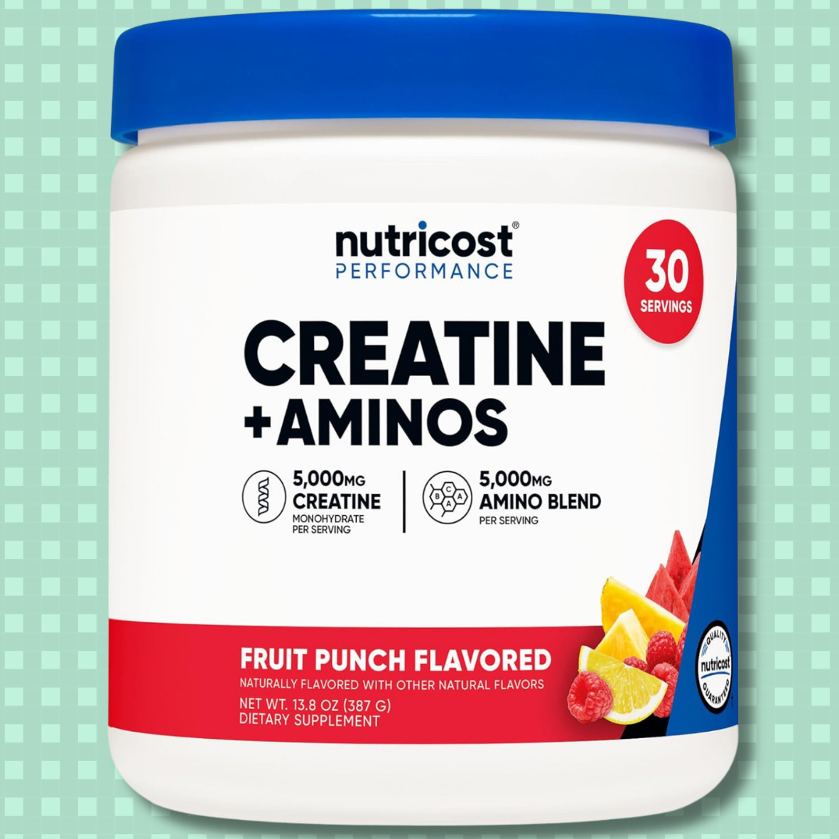 Nutricost Creatine + Aminos 30 Servings (Fruit Punch Flavored)