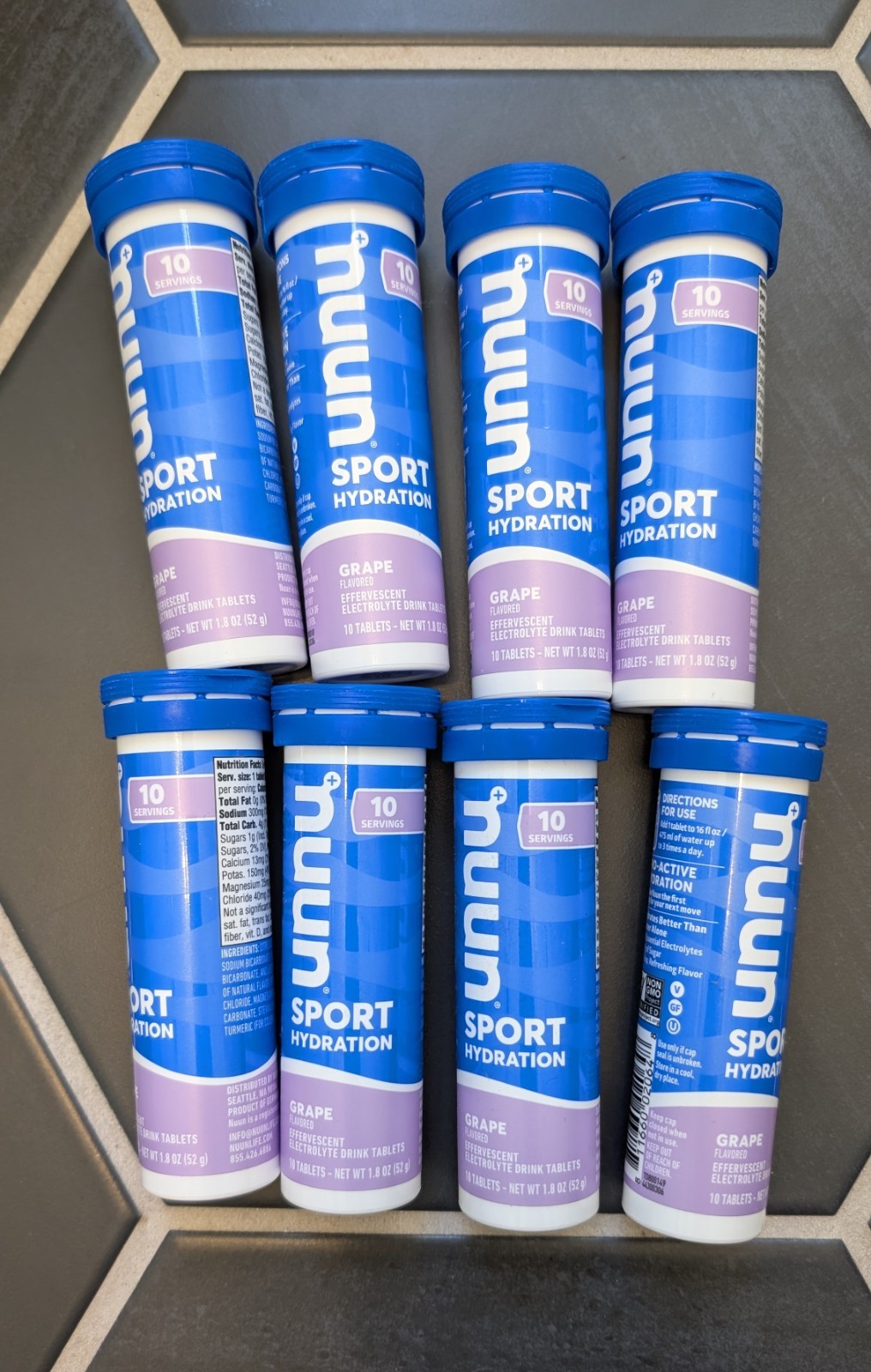 Nuun Sport Electrolyte Tablets Grape Flavor 8 tubes Exp 10/2026