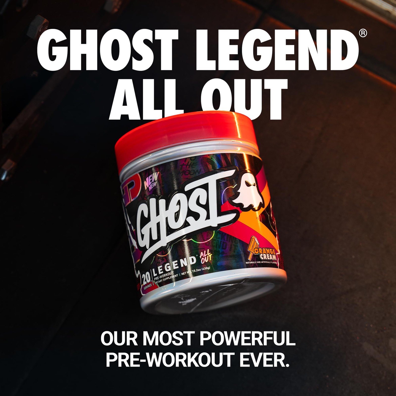 GHOST Legend All Out Pre Workout Powder Orange Cream 20 Servings Pre Workout