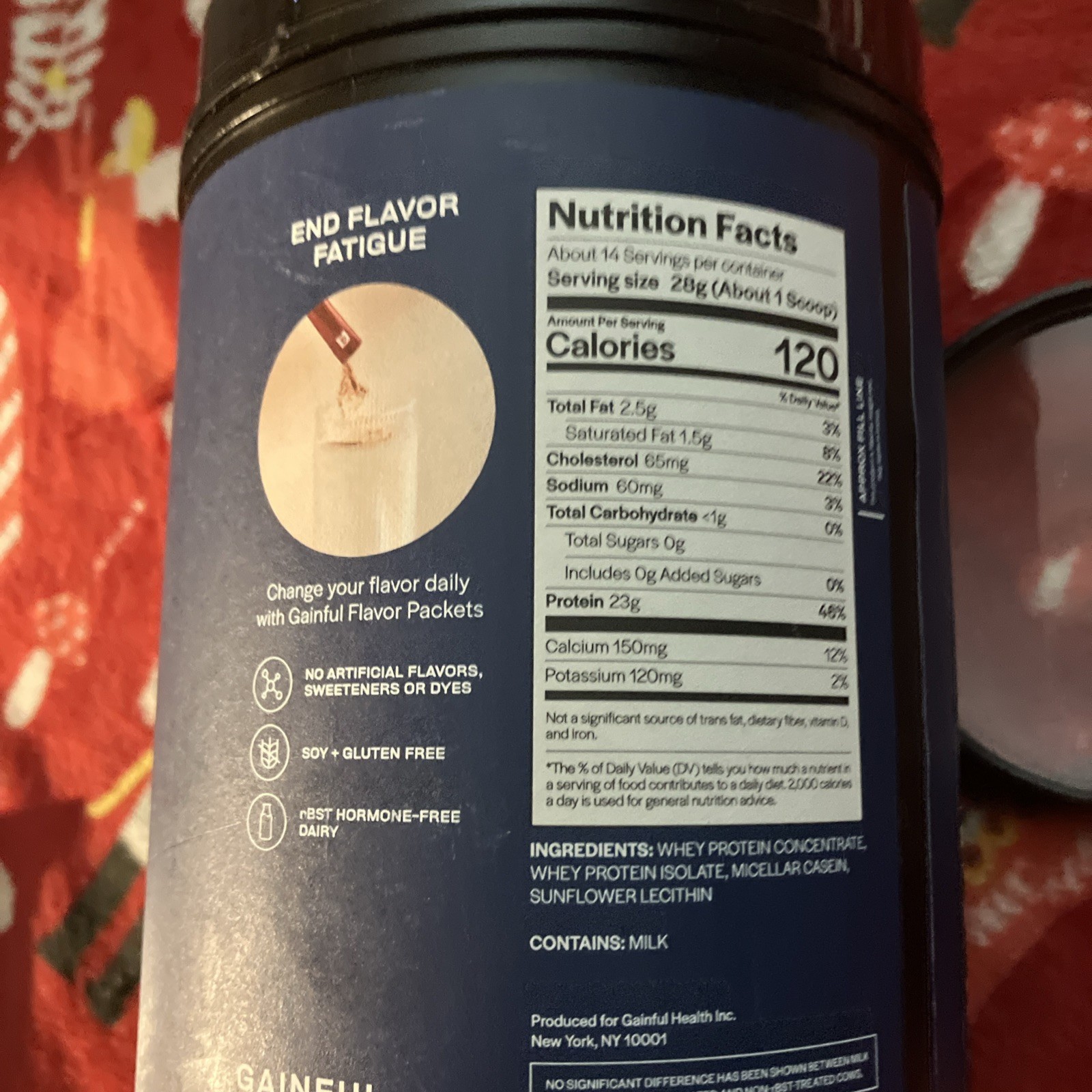 Gainful Everyday Whey Protein Powder, 14 Servings/13.9 oz, Unflavored, Exp. 1/27