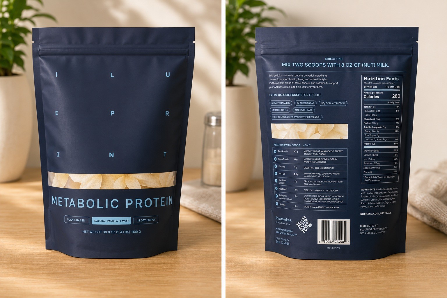 Blueprint Bryan Johnson – Metabolic Vanilla Protein Powder- 2.4 Pounds