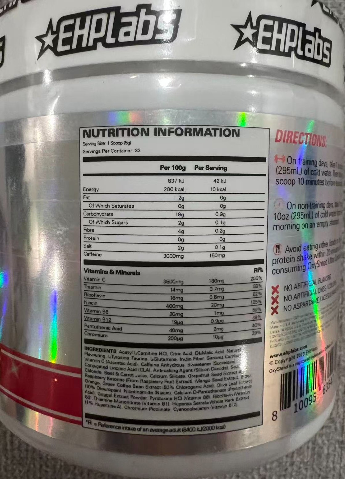 OxyShred Pre Workout Powder Energy Boost Drink Cosmic Blast 33 Serves Buy 2 Get3