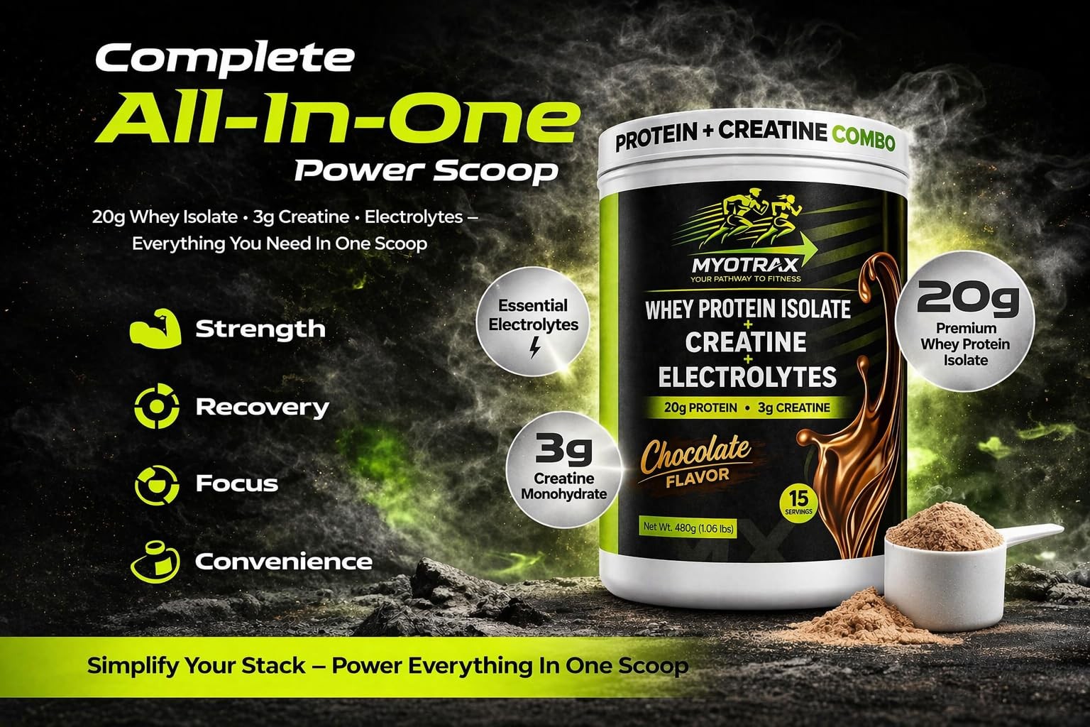 Protein and Creatine Powder Combo Whey Protein Isolate Protein Powder with Cr…