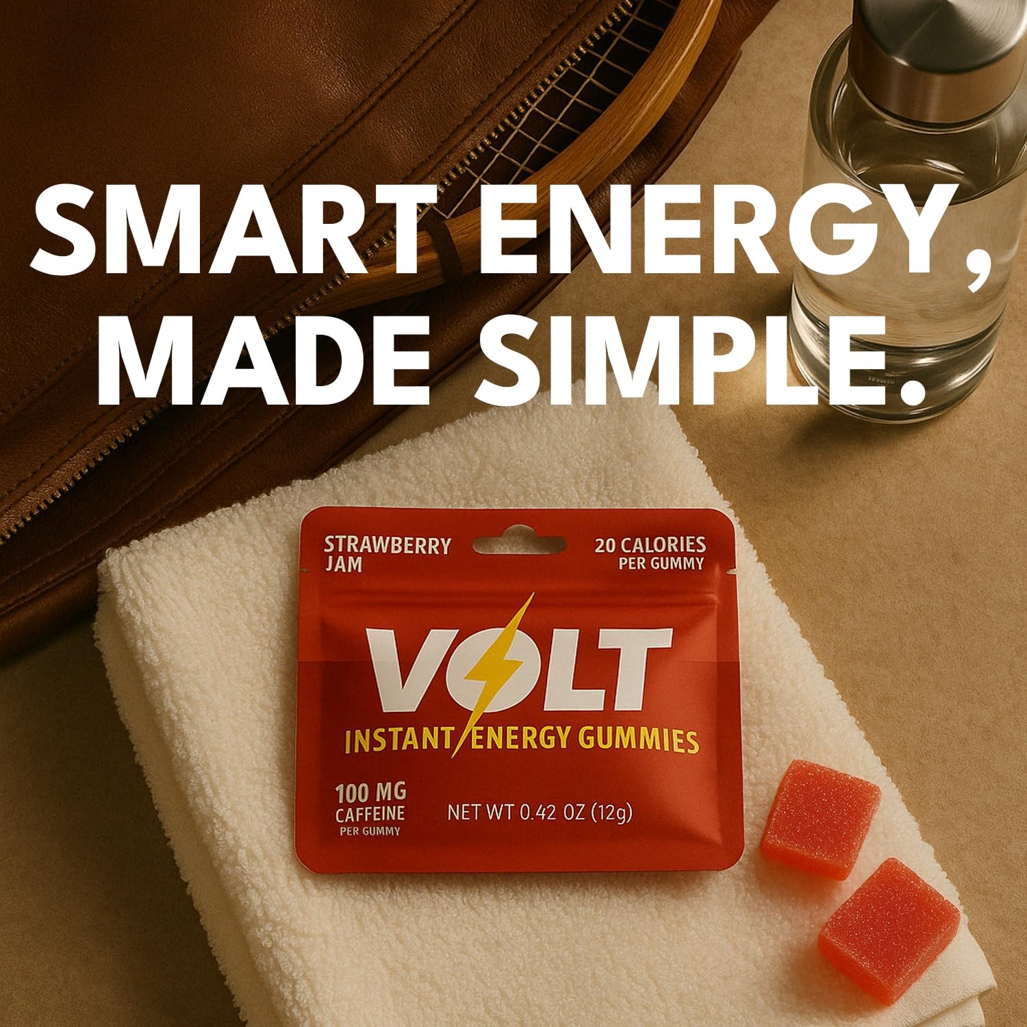Volt Instant Energy Gummies – 100mg Caffeine per Gummy – Fast-Acting Fuel Red